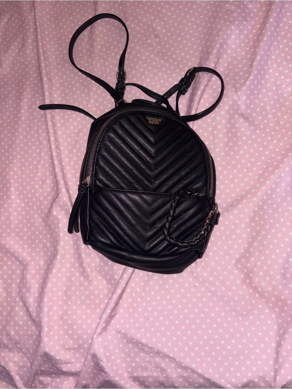 Victoria's Secret Black Quilted Mini Backpack - Picture 1 of 3